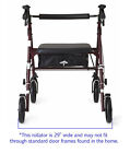 Medline Heavy Duty Steel Bariatric Rollator  500 Lb Weight Capacity  Burgundy