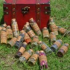 Vintage Herbal Kit In Wooden Box     Dried Herbs In Glass Jars For Wicca   Spells