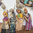 Handmade Guatemalan Worry Dolls Necklace Mexican Filigree Silver Chain