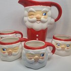 Tinsel Town Retro Vintage Santa Pitcher And Mugs In The Holt Howard Style