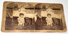 Antique Victorian American Child Big Toy Doll   Pet Cat Animal Stereoview Photo 