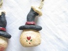  2  Primitive Country Snowman Head Christmas Tree Ornaments 3 1 2 