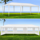 9 7 Ft  W X 29 4 Ft  D X 8 2 Ft  H White Roof Metal Portable Carport With 8 Remo