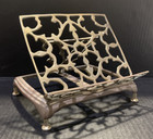 Large 9     Solid Brass Folding Footed Book Cookbook Bible Display Stand Easel