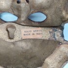 Budda Brass Wall Hanging Smiling Laughing Mask Vintage Made In India 