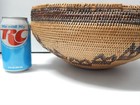 Antique Historic 19th C  Large Washoe California Indian Basket Storage Bowl B