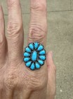 Carolyn Pollack Aw Sleeping Beauty Turquoise Flower Cluster Sterling Ring Size 9
