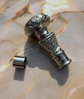 Victorian Brass Walking Stick Handle     Silver Finish Cane Top Replacement
