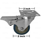 4 Pack 2    Heavy Duty Swivel Wheel Pvc Plate Caster Wheels With Lock Brake