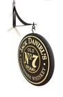 Jack Daniels Double Sided 12  Solid Wood Pub Sign With Black 10  Hanging Bracket