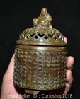 4 8  Marked Chinese Red Bronze Dynasty Maitreya Buddha Censer Incense Burner