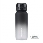 650ml Gradient Black Bpa-free Plastic Sports Water Bottle Leakproof Flip Top