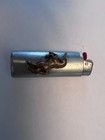 Vintage Cigarette Lighter Cover Silver-toned With Gold-toned Unicorn