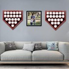 Baseball Display Case 21 Cherry Wood Mlb Autograph Ball Rack Holder Wall Cabinet