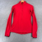 Nike Pro Hyperwarm Half  Zip Pullover Shirt Womens Small Red Long Sleeve Gym