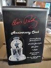 Elvis Presley 9  Anniversary Clock Glass Dome Rotating Microphone Porcelain Base