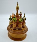 Vintage Small  Wooden Jewelry Box Wood  Moscow  Kremlin  Ussr  Rarity  026 