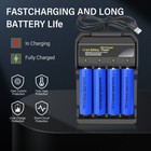 4pcs 3500mah Rechargeable Battery W charger 3 7v Li-ion Batteries High Capacity