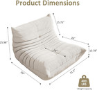 Bean Bag Chair With Memory Foam Accent Sofa Lounge For Reading  Relax  white 