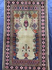 Vintage Fabulous Hand Knotted Pakistani Prayer Design Wool Rug Carpet Floor Area