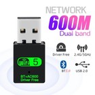 Usb Wifi Bluetooth Adapter  600mbps Dual Band 2 4 5ghz Wireless Network Card 