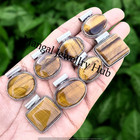Lot  Tiger s Eye Gemstone Pendants 925 Sterling Silver Plated Trending Jewellery