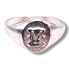 Initial Letter M Signet 925 Sterling Silver Child Woman Pinky Ring Size 3 5