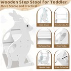 Kitchen Toddler Stool Helper wooden 2 Step Stool For Toddlers with Handrails