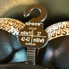 Crocs Crocband Logo Motion Clog Black White Logo Comfort Slides Women 9 Men s 11