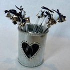 Wedding Guest Book Pens And Tin Cutout Heart Holder  Mr    Mrs  Advice Cards