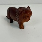 Vtg Carved Wood Lion 7x3   