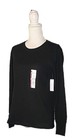 Nwt Time And Tru Women s Long Sleeve Thermal Waffle Knit Top Size Xl Black