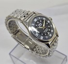 Vintage Hmt Pilot Black Dial 17 Jewels Mechanical Hand Winding Transparent Back