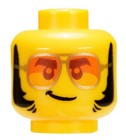       new Lego Male Guy Boy Man Minifig Minifigure Head People Face Orange Glasses 