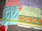 D- 4 Vintage Retro Half Aprons Pleated Pockets Homemade