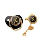 26 Rhinestone Pacifier Silicone Letters Baby Pacifier Initial Golden Bling Name