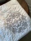 Pottery Barn Kids Embroidered Baby Quilted Sham Gray white Nwt
