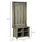 Homcom Hall Tree W  Shoe Storage Bench Entryway Coat Rack Bench Grey