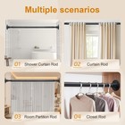 Black Shower Rod 30in-92in permanent Screw In Wall Mounted 30in-92in  