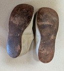 1920 s Pair Victorian Hapytoz Cream Leather Baby Infant Buckle Shoes Size 3 1 2 