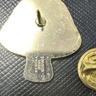 Mushroom Enamel Lapel Pin Swib Vtg 1980 Taiwan Collectible Gold-tone Button