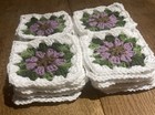 Sale 17 97 Lot Of 20 5    Flower Crochet Granny Square Afghan Lavender   Green