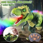 Remote Control T-rex Dinosaur Rc Dinosaur Toy For Kids With Lights  Mist Spray  