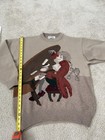 Vintage Iceberg Knit Sweater Unique Cartoon Graphic Beige Pullover