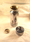 Vtg Chase Art Deco Chrome Cocktail Shaker Black Bands   6 Cup Set Gaiety 1930 s