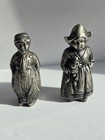 Antique German 800 Silver Pair Of Salt   Pepper Shakers Boy   Girl Bottom Refill