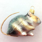 Mouse Blown Glass Ornament Poland Vintage Holiday Tree Decor Gift