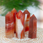 2025newfind Polished Carnelian Crystal Point Tower Healing Stone Meditation Deco