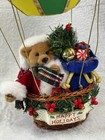 Avon Santas On The Way Fiber Optic Hot Air Balloon Bear Christmas Ornament