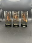 Zodiac Astrology Tumbler Glasses Smoke Gray Virgo Scorpio Set Of Three Vintage